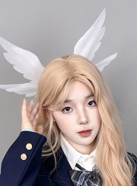 少女哥伦比亚耳羽cos道具二次元lo娘发饰原神少女天使耳羽头饰