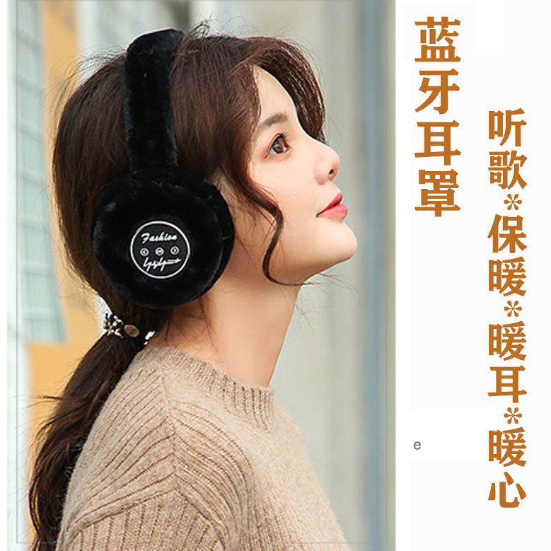 无线蓝牙头戴式毛绒耳机耳罩冬季降温保暖音乐防冻通话运动舒适