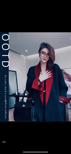 【黑红双面】玫瑰恋人3个款可以选100%绵羊毛长款大衣外套