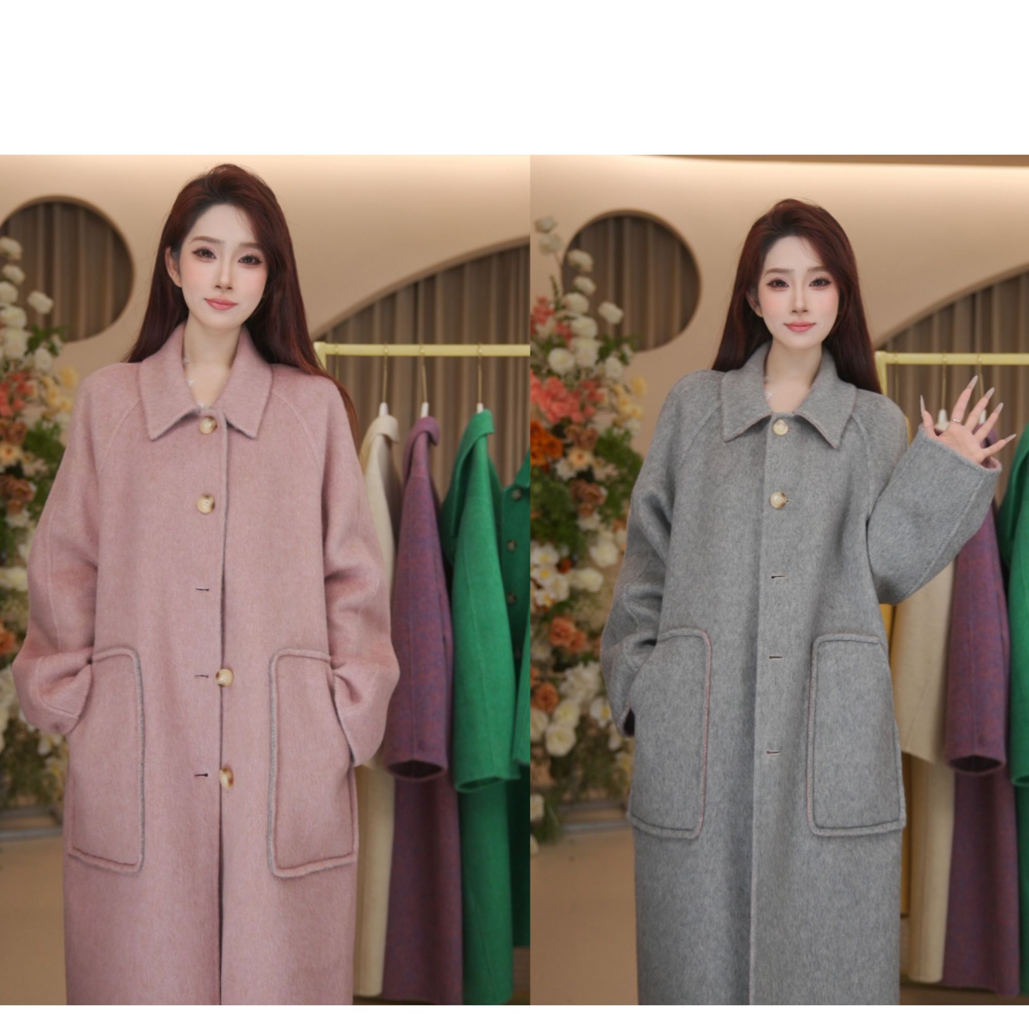 【潘多拉双面穿】2025秋冬新款休闲日常通勤百搭双色羊毛加厚大衣