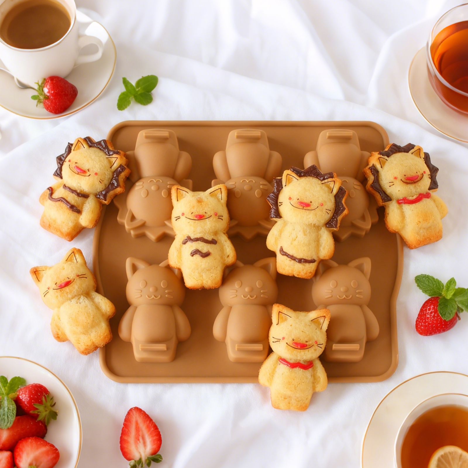 FL日本cotta6连硅胶蛋糕模具