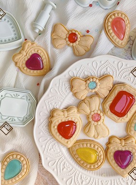 FL日本cotta新品蝴蝶结宝石饼干曲奇烘焙模具原创网红家用厨房DIY
