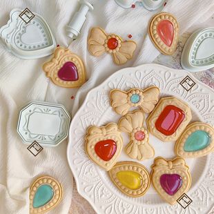 FL日本cotta新品 蝴蝶结宝石饼干曲奇烘焙模具原创网红家用厨房DIY