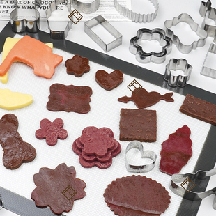 FL日本cotta新款 不锈钢卡通波浪形椭圆方形饼干模具切模烘焙工具