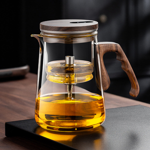 顶壶一键触控飘逸杯磁吸冲泡茶壶