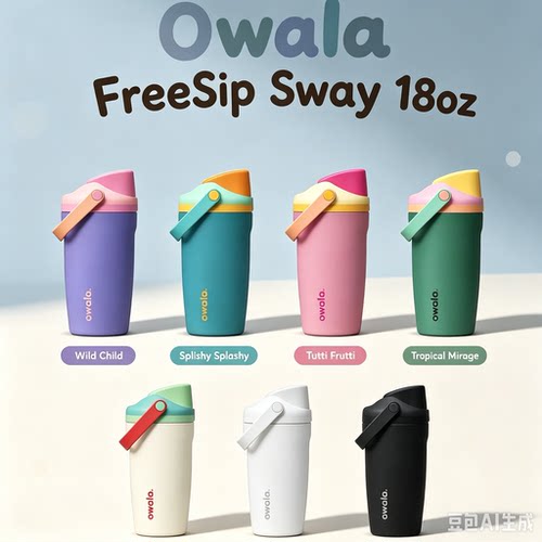 Owala不锈钢吸管保温杯防漏便携