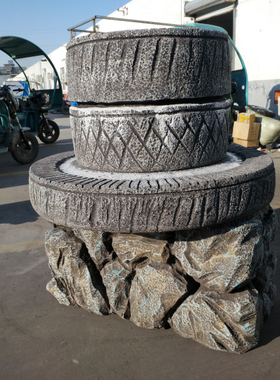 定制仿真高密度泡沫磨盘假山造景