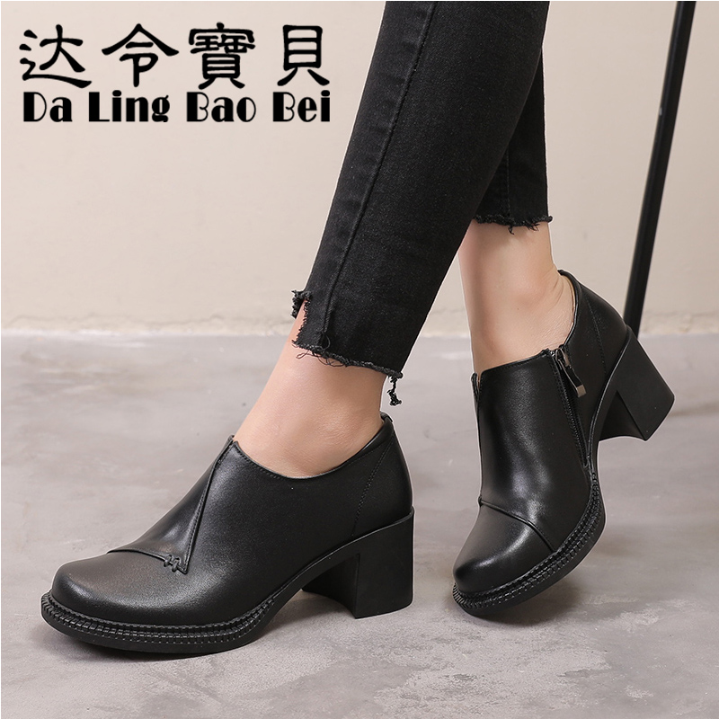 真皮深口单鞋2025春秋软底牛皮