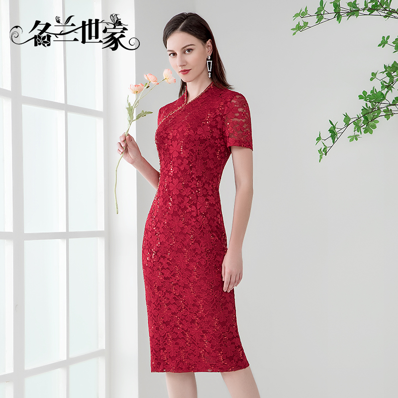 名兰世家妈妈婚宴旗袍裙礼服高贵