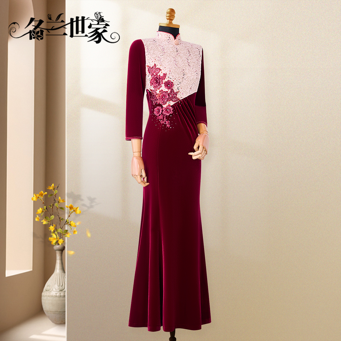 洋气喜妈妈婚宴轻礼服高端连衣裙