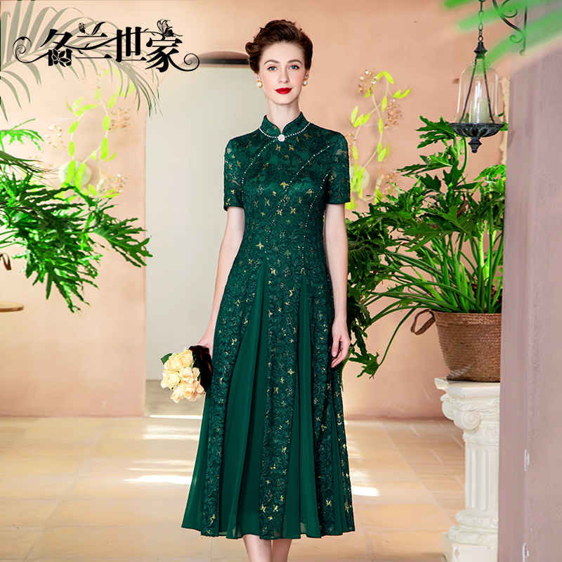 名兰世家小众礼服新款蕾丝连衣裙