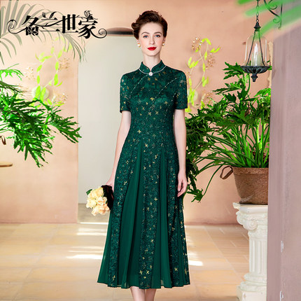 名兰世家轻奢宴会礼服春手工新款气质平时可穿蕾丝连衣裙原创小众