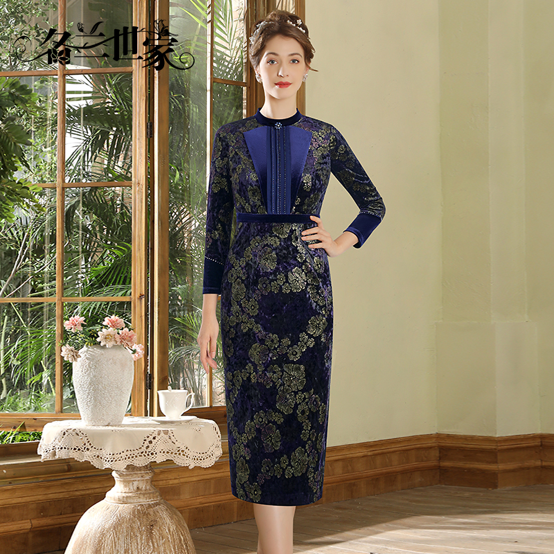 名兰世家气质连衣裙小众原创设计