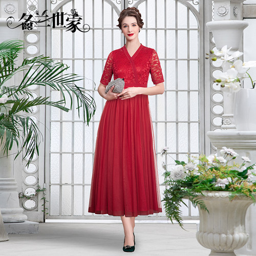 名兰世家婚宴妈妈礼服连衣裙
