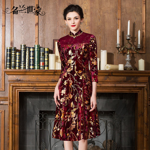 名兰世家宴婚妈妈礼服连衣裙