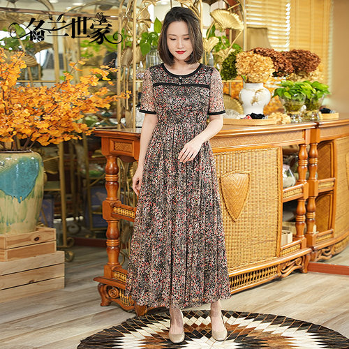 名兰世家妈妈蕾丝连衣裙夏气
