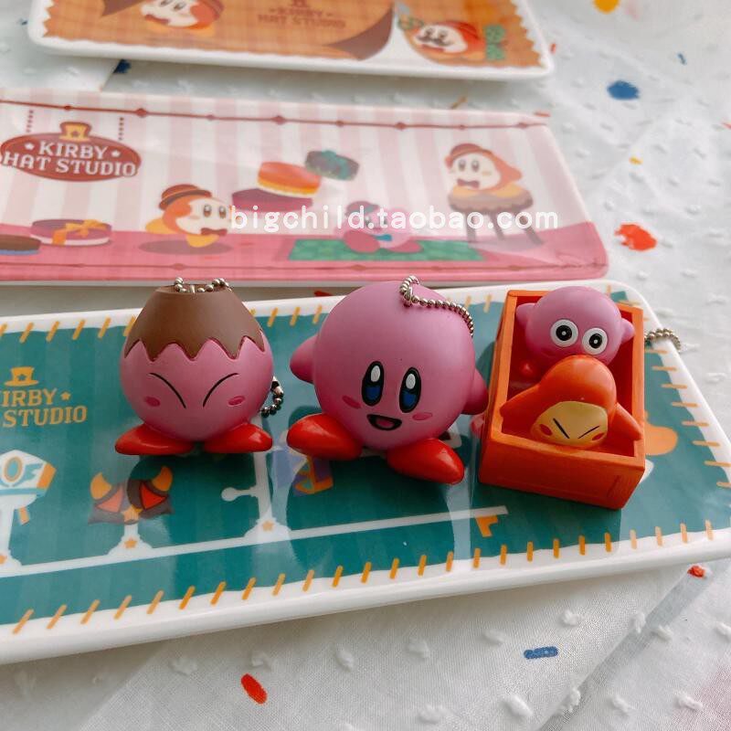 外单星之卡比PVC迷你钥匙扣挂件单只包邮4CM/单个/动漫公仔玩偶