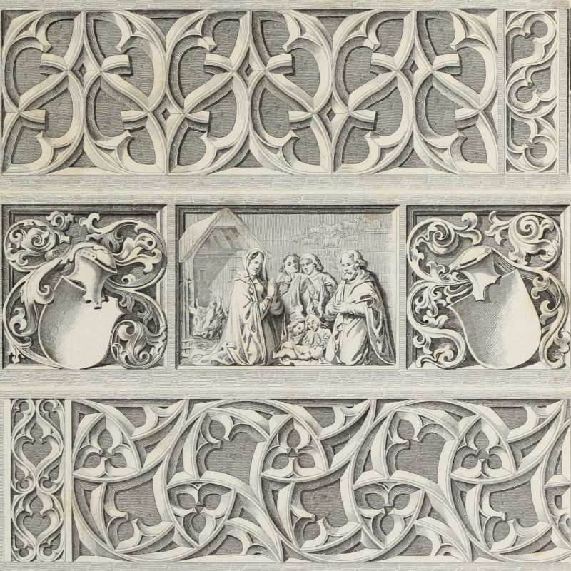 g011欧洲中世纪复古典建筑教堂城堡装饰纹样花纹几何图案设计素材