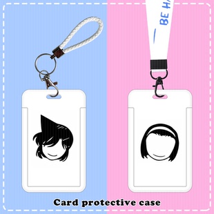 名侦探柯南简笔画可爱学生滑盖卡套饭卡公交身份证件保护套校园套