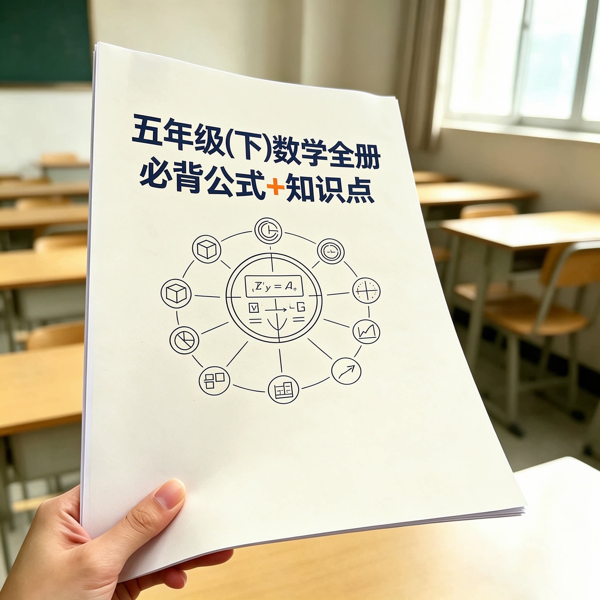 五年级下数学必背公式彩印课业本