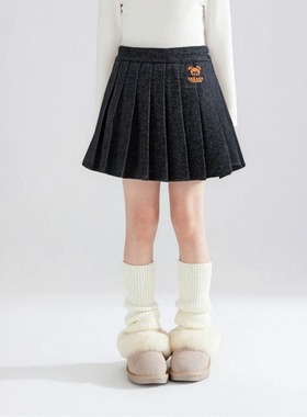 女童百褶裙半身裙秋冬装休闲新款洋气儿童学院裙百搭中大童洋气