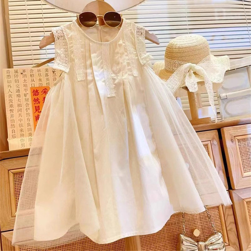 小女孩儿童宝宝夏季装网纱拼接蕾丝花边无袖棉布淑女背心连衣裙子,童装/婴儿装/亲子装,连衣裙,淘宝优惠券,粉丝福利购,淘宝优惠卷