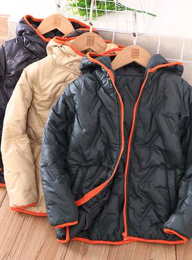 冬男童轻薄款连帽休闲棉衣服棉袄