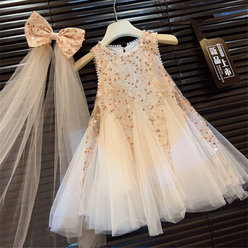 小女孩儿童夏季装小香风珍珠亮片网纱拼接无袖鱼尾背心公主连衣裙,童装/婴儿装/亲子装,连衣裙,淘宝优惠券,粉丝福利购,淘宝优惠卷