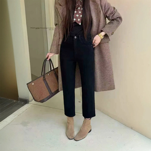 显瘦 女九分烟管牛仔裤 小黑牛 2025四面弹加绒植绒四面弹法棍裤