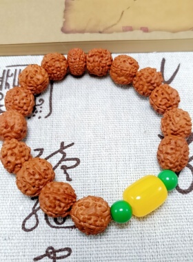 小金刚尼泊尔菩提子蜂王黄绿手串爆肉手链原籽佛珠情侣款念珠手链