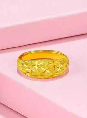 2026新款戒指金色满天星男女戒指情侣开口简约戒子指环结婚