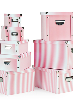 少女系色条纹粉衣物整理储物宿舍箱盒收纳收纳收纳箱抽屉收纳箱式