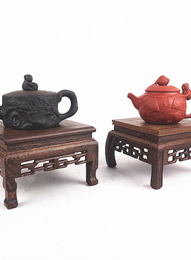 长方形工艺品佛像花盆红木底座
