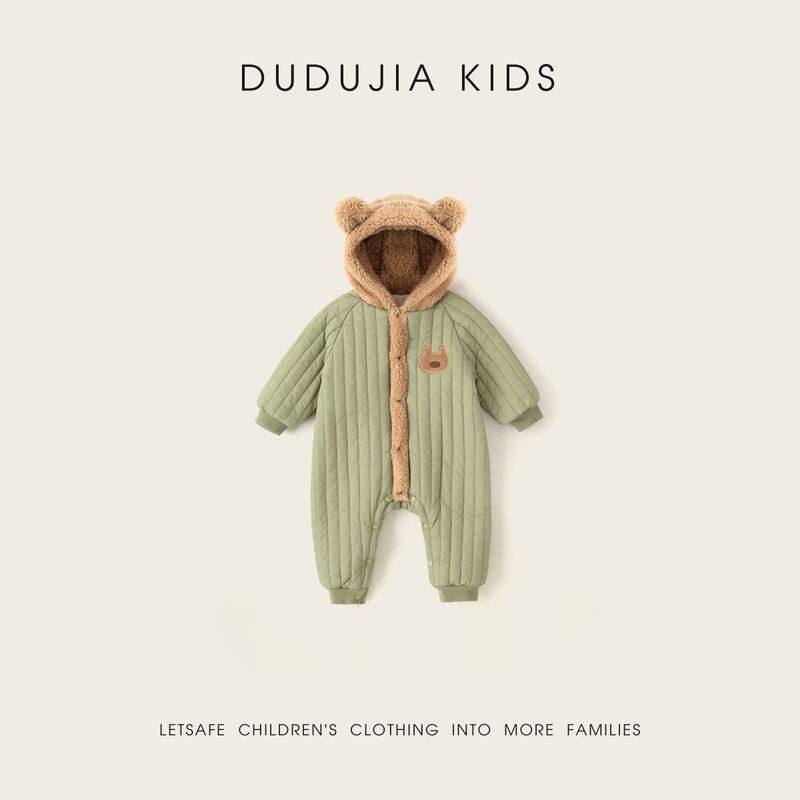 嘟嘟家婴儿加绒棉衣冬季新款新生男女宝宝睡袋连体衣加厚外出爬服