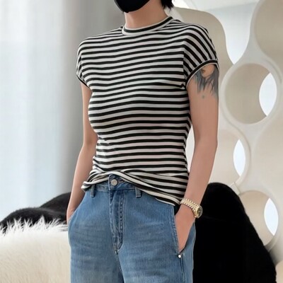 秒发诗歌兰2029精细羊毛针织衫小版T恤短袖薄款2026早春新款女装