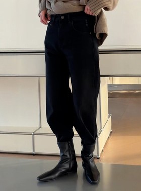 现货主推诗歌兰15083字母牛仔烟管裤抓毛高弹百搭2025冬季新款