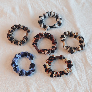 新款 复古布艺豹纹小肠发圈发绳高弹力耐用扎发头绳百搭气质发饰女