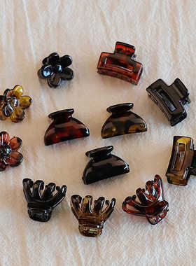 韩版迷你小号琥珀色抓夹甜美气质发夹半扎发刘海夹子侧边发夹2CM