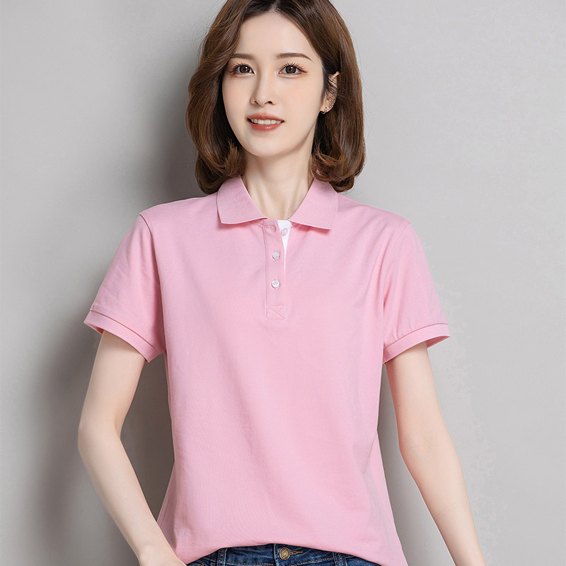 2026夏季新款纯棉短袖t恤女polo衫高端定制工作服工衣工服文化衫T