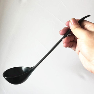 加深高档黑色亚光合金大汤勺家用大勺子日式拉面勺餐厅火锅勺汤更