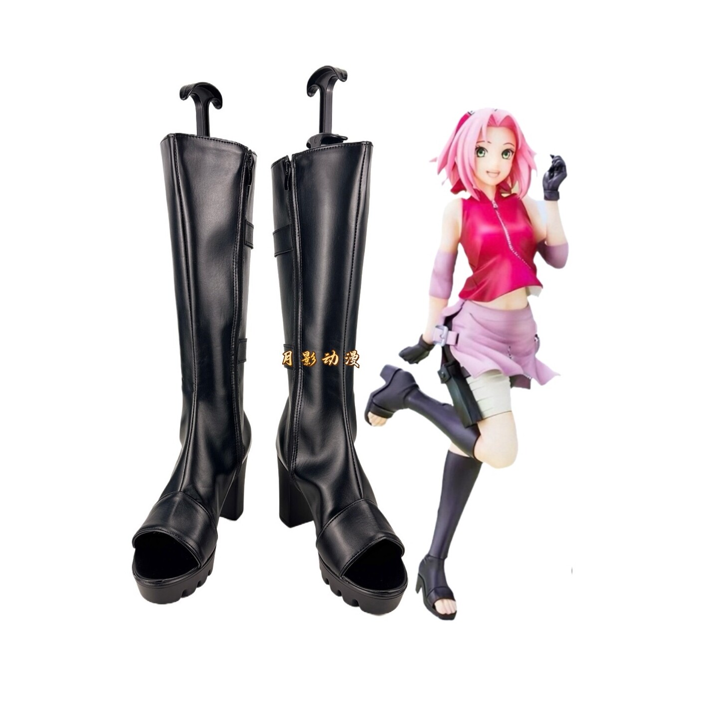 火影忍者春野樱cos鞋子定制动漫游戏道具cosplay鞋增高来图定做