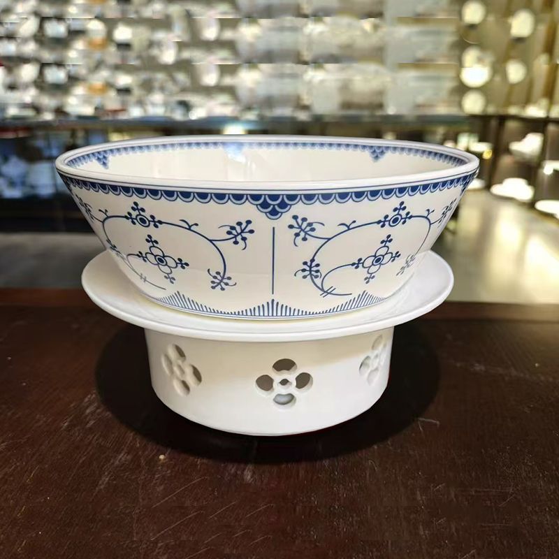 明档展示碗唐草花陶瓷大汤碗家用新款面碗酒店餐具商用特色菜碗公