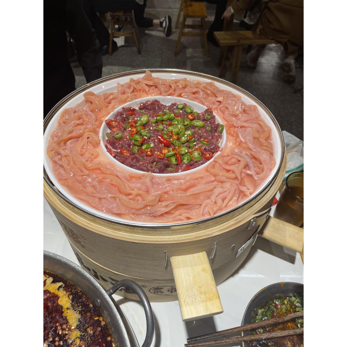 笨小孩菜市火锅半斤八两专用蒸笼市井老火锅餐具鸭肠牛肉拼盘套装