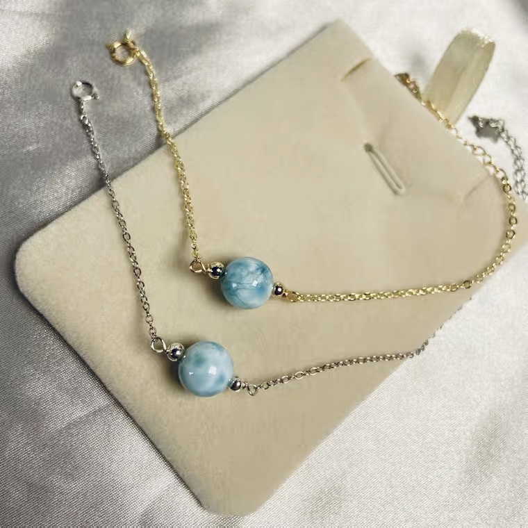 天然多米尼加海纹石手链女手饰