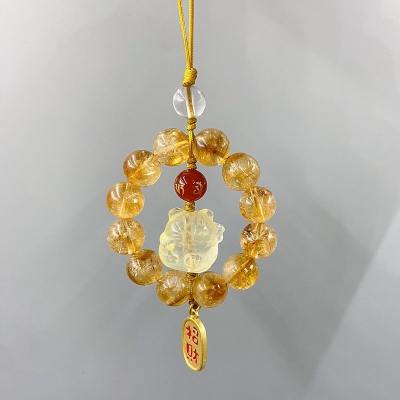 天然黄水晶手机链挂绳招财猫汽车包包挂件车内吊坠后视镜车载挂饰,饰品/流行首饰/时尚饰品新,手饰/手串,淘宝优惠券,粉丝福利购,淘宝优惠卷