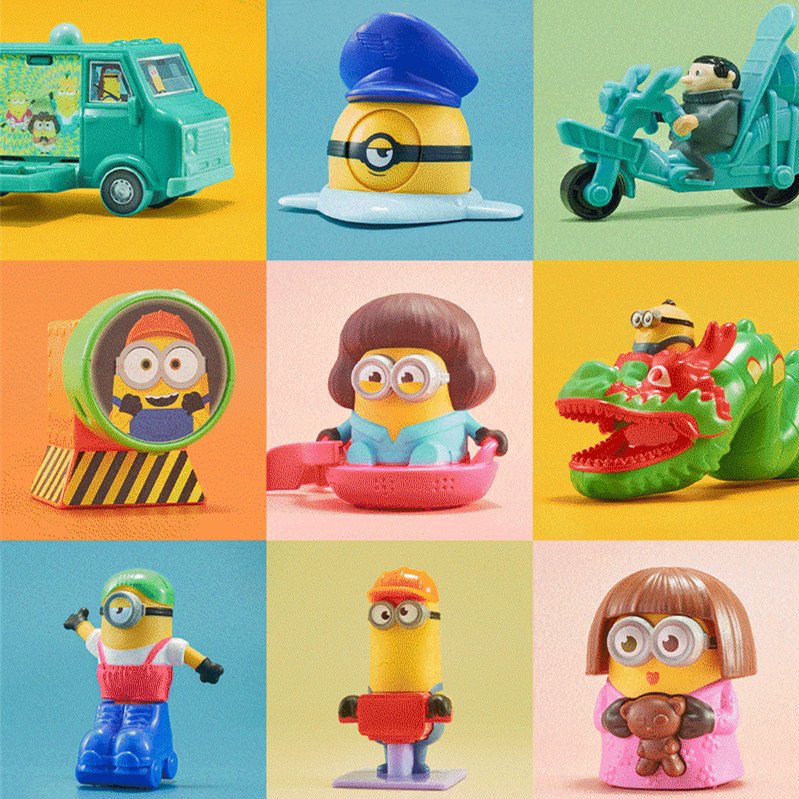 2022麦当劳正版小黄人公仔卑鄙的我玩具神偷奶爸摆件坏蛋奖门人