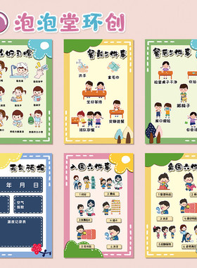 幼儿园马卡龙粉开学季环创班级公约进餐流程家园栏墙布置材料贴画