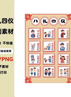 B021黑板报八礼四仪主题环创文明素养提升道德礼仪传统文化素材