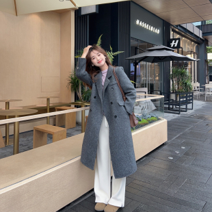 双面呢外套 正肩驼绒＋羊毛大衣保暖柔软中长款 小小家 小个子小码