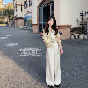 裤 小小家 春新款 显高瘦长款 子150xs 小个子阔腿大脚牛仔裤